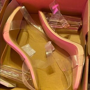 Clear heel sandal